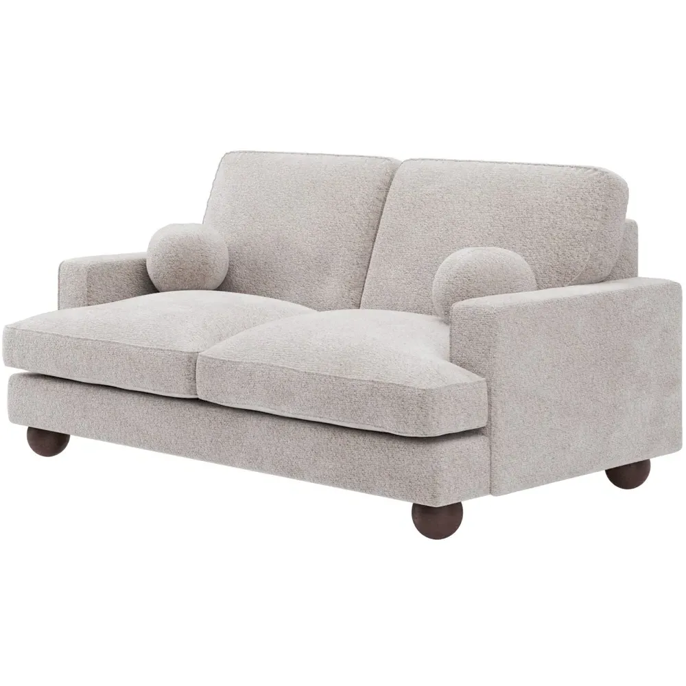 Addison 2-Seater Sofa with Ball Feet - Beige, Boucle