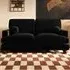 Addison 2-Seater Sofa with Ball Feet - Black, Velvet
