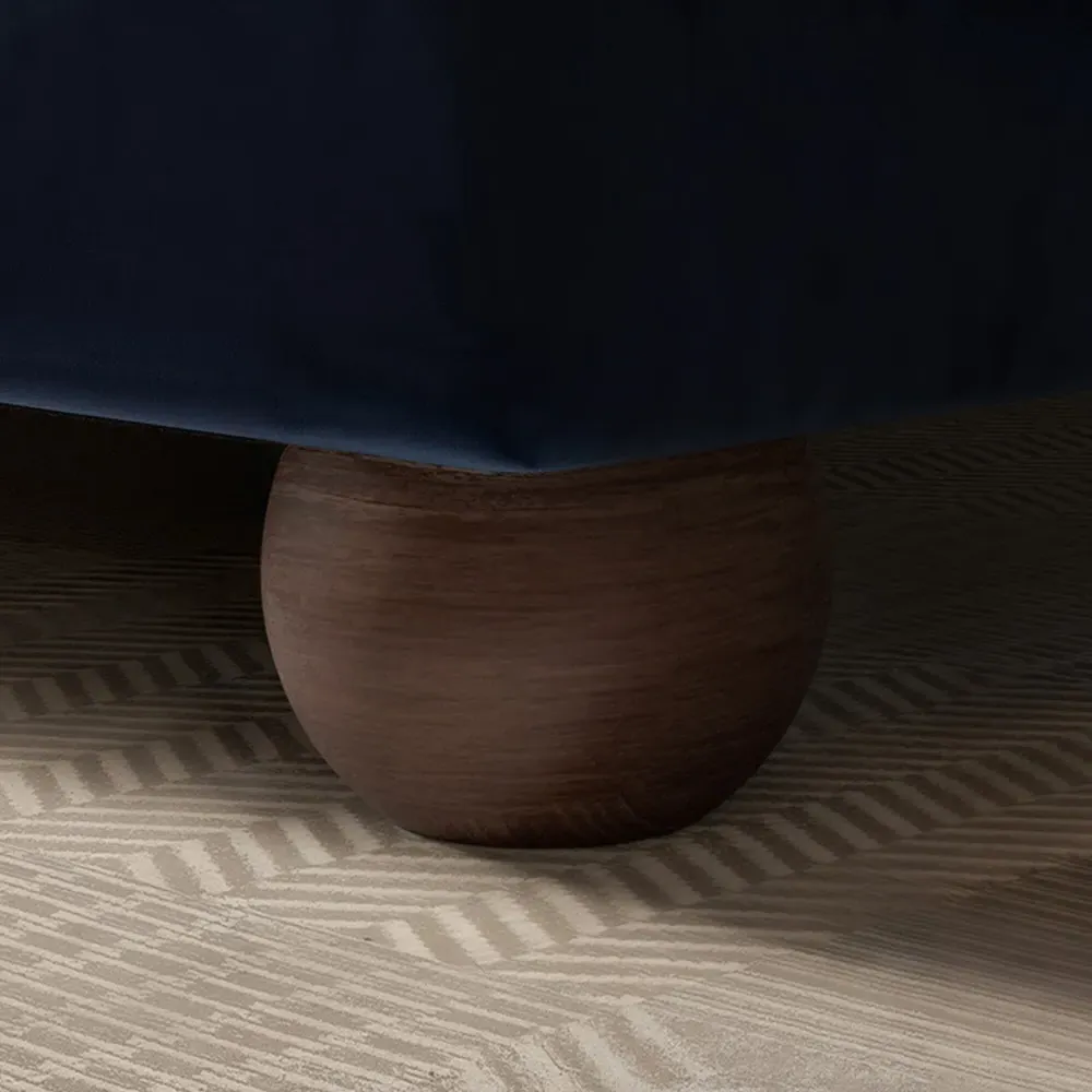 Addison 2-Seater Sofa with Ball Feet - Blue, Velvet