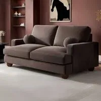 Addison 2-Seater Sofa with Ball Feet - Brown, Velvet