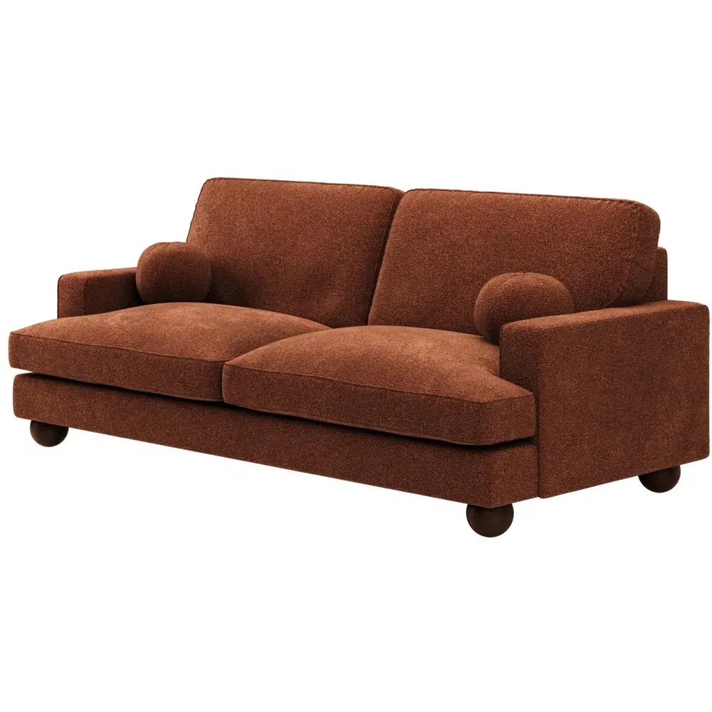 Addison 3-Seater Sofa - Burnt Orange, Chenille