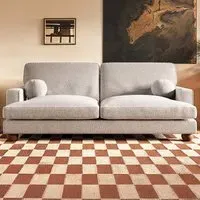 Addison 3-Seater Sofa with Ball Feet - Beige, Boucle