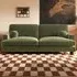 Addison 3-Seater Sofa with Ball Feet - Khaki Green, Velvet