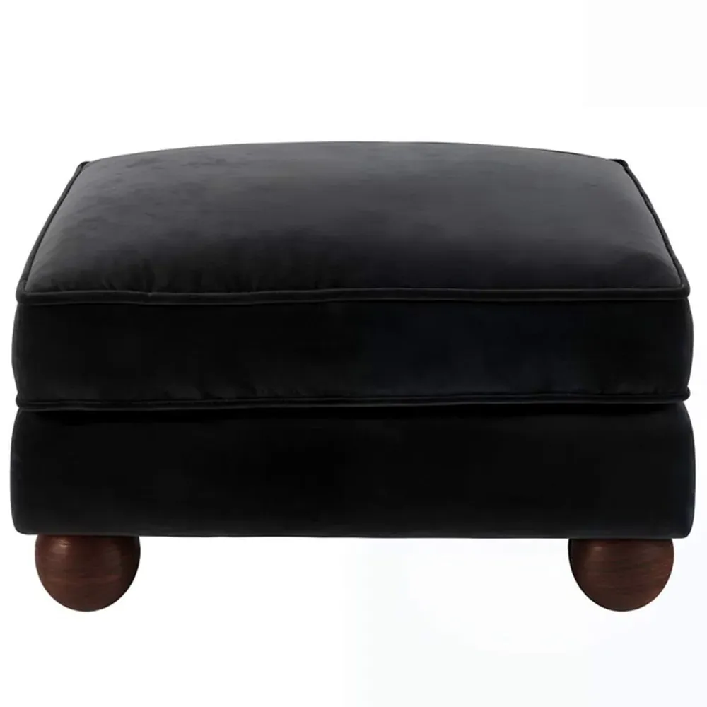 Addison Footstool - Black, Velvet