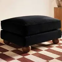 Addison Footstool - Black, Velvet