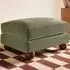 Addison Footstool - Green, Velvet
