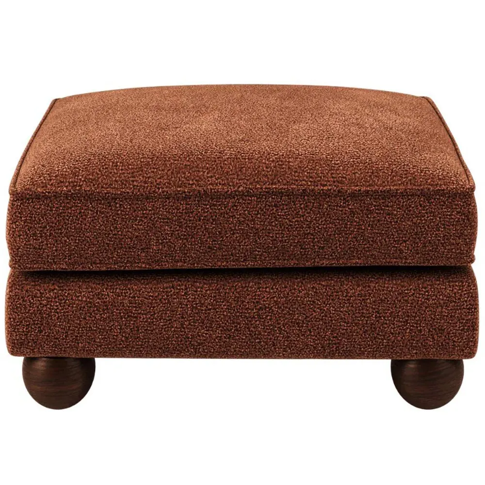 Addison Footstool - Orange, Velvet