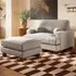 Addison Loveseat and Footstool Set - Cream, Boucle