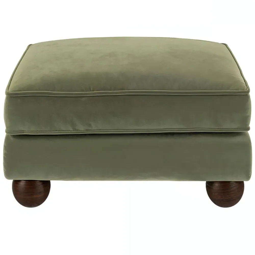 Addison Loveseat and Footstool Set - Green, Velvet
