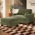 Addison Loveseat and Footstool Set - Green, Velvet
