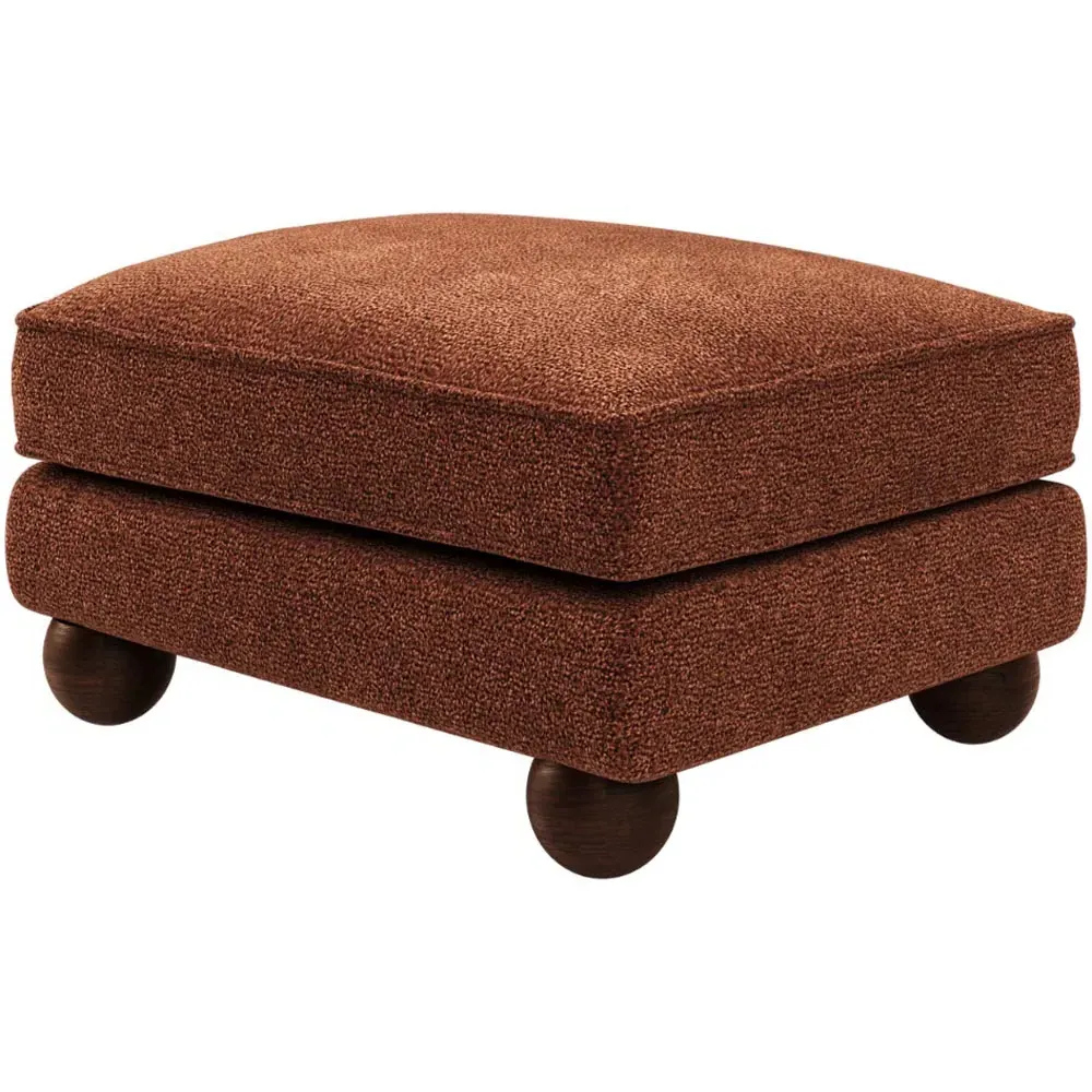 Addison Loveseat and Footstool Set - Orange, Chenille