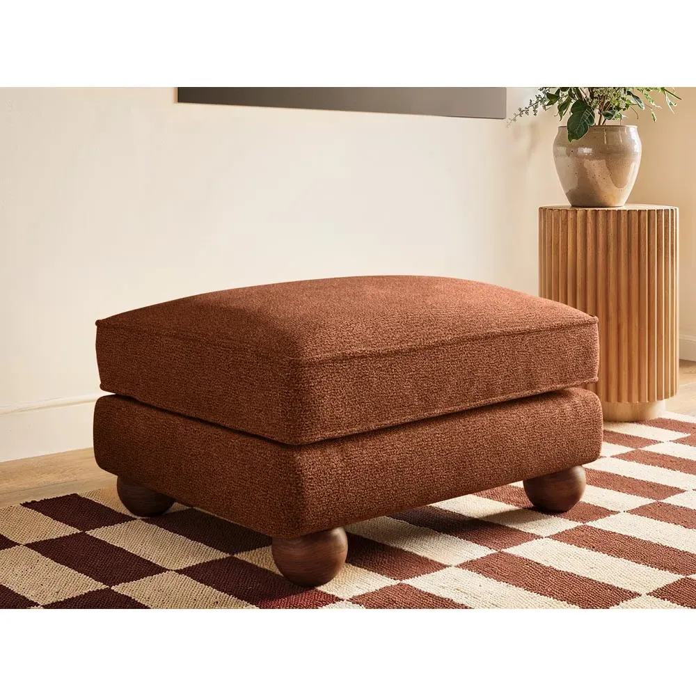 Addison Loveseat and Footstool Set - Orange, Chenille