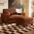 Addison Loveseat and Footstool Set - Orange, Chenille