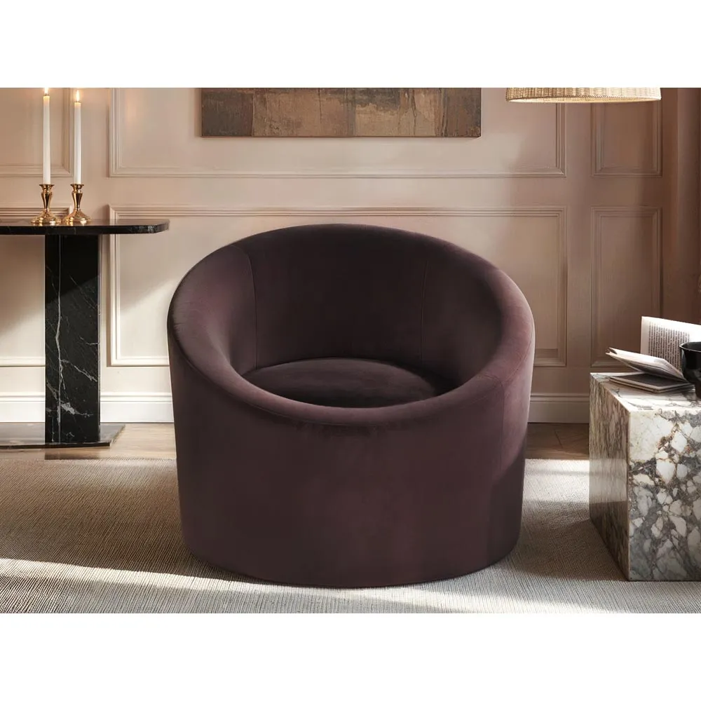 Amari Swivel Accent Chair - Brown, Boucle