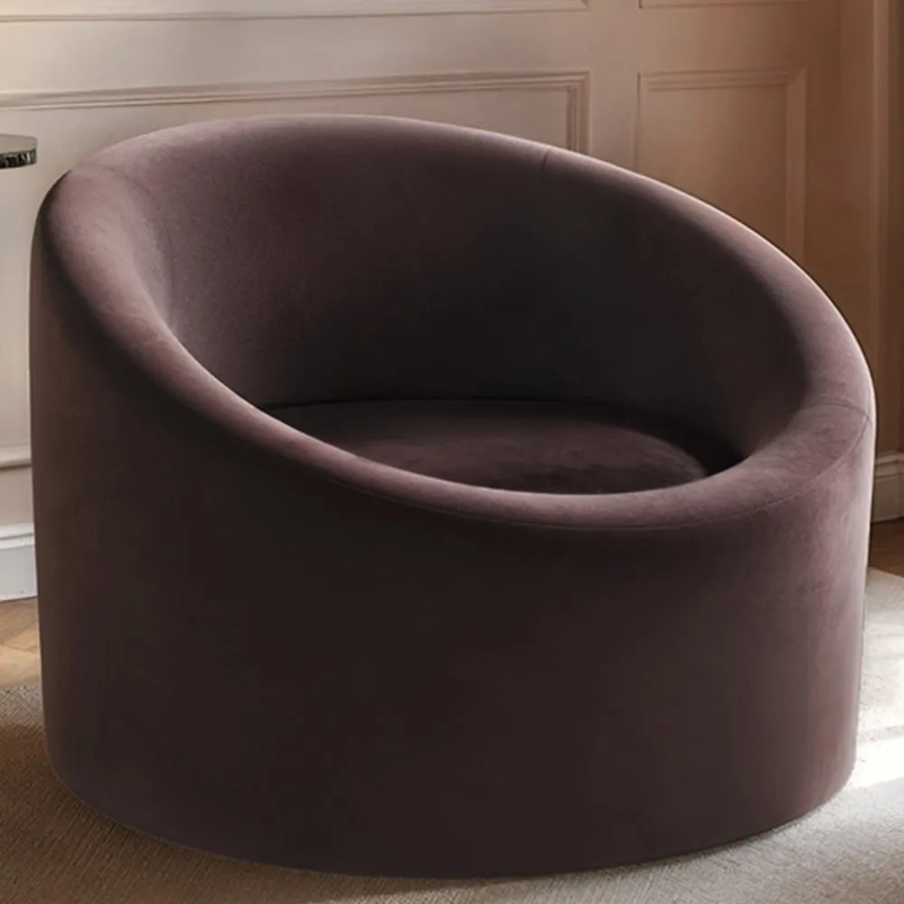 Amari Swivel Accent Chair - Brown, Boucle image