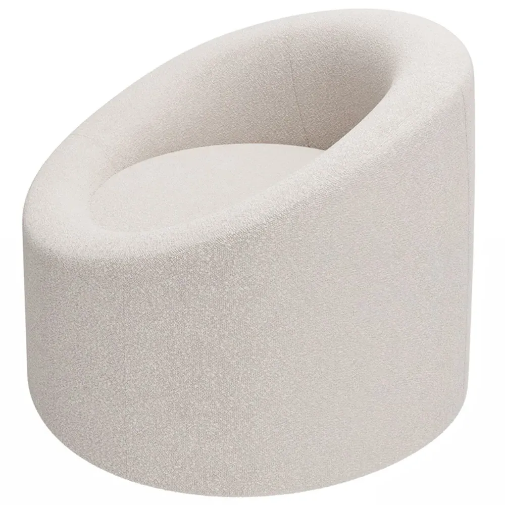 Amari Swivel Accent Chair - Cream, Boucle