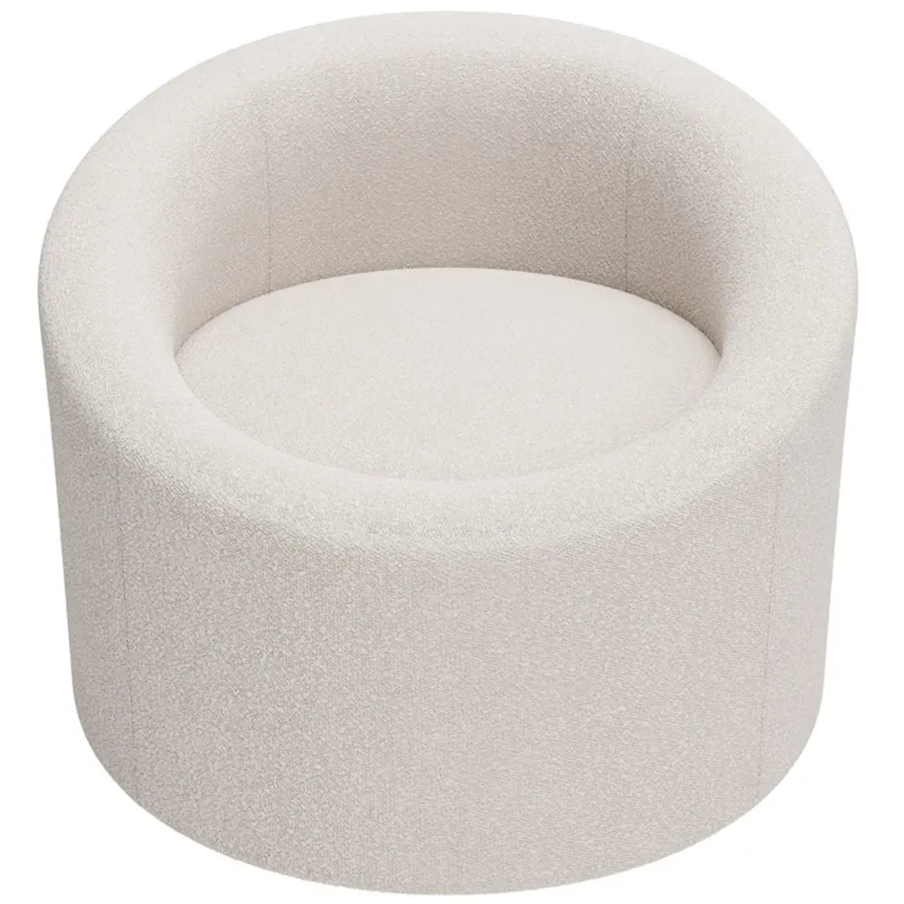 Amari Swivel Accent Chair - Cream, Boucle