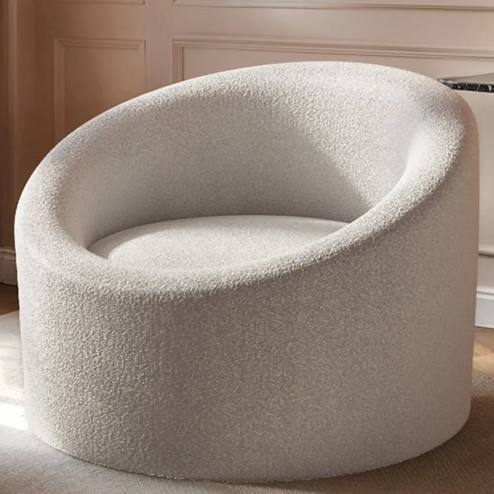 Amari Swivel Accent Chair - Cream, Boucle image