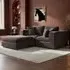 Asher 3-Seater Sofa with Footstool - Brown, Velvet