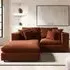 Asher 3-Seater Sofa with Footstool - Burnt Orange, Chenille