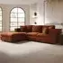 Asher 4-Seater Sofa with Footstool - Burnt Orange, Chenille