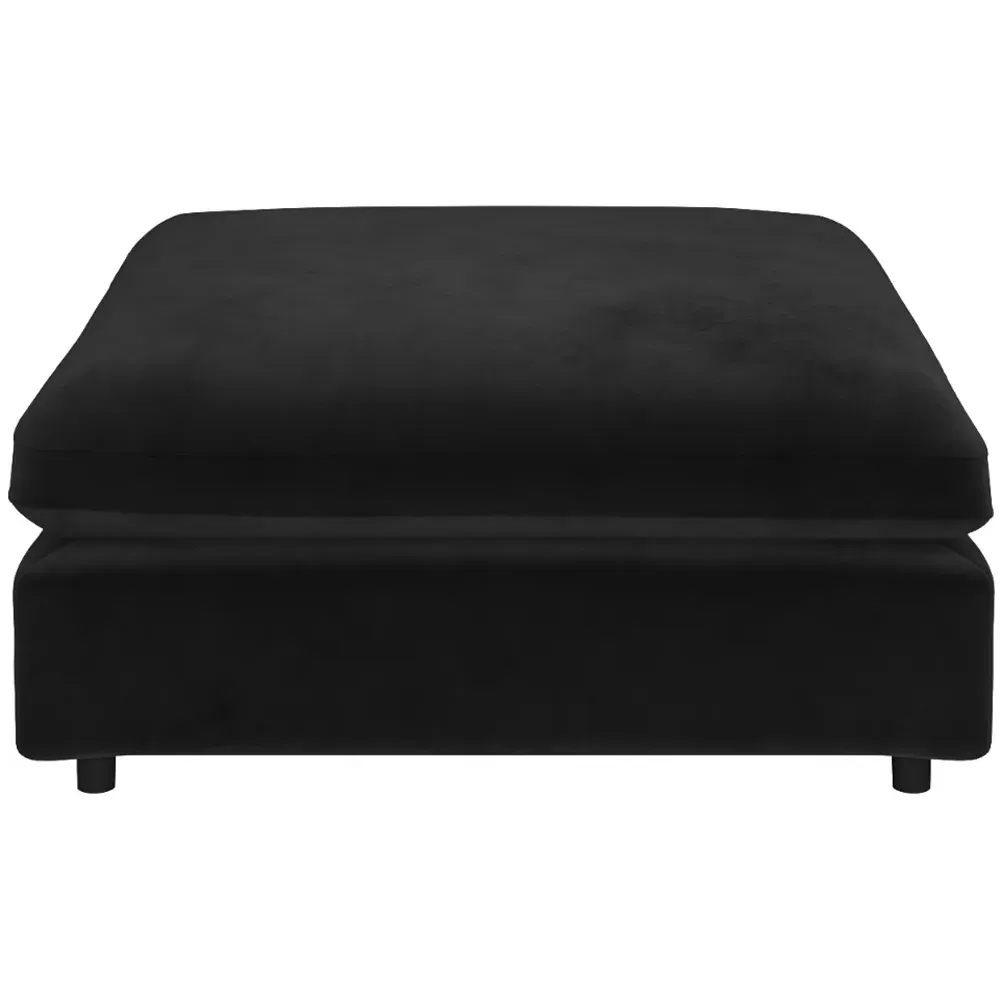 Asher Footstool - Black, Velvet