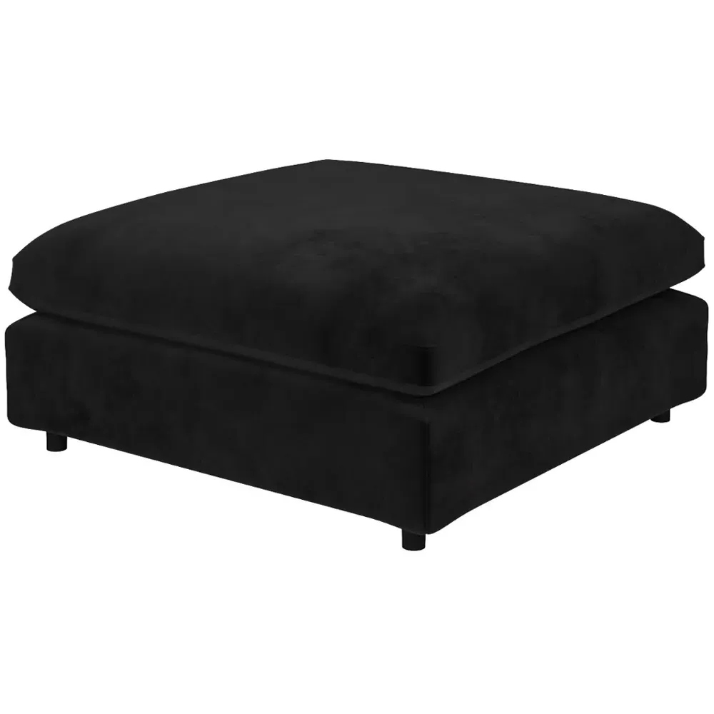 Asher Footstool - Black, Velvet