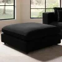 Asher Footstool - Black, Velvet