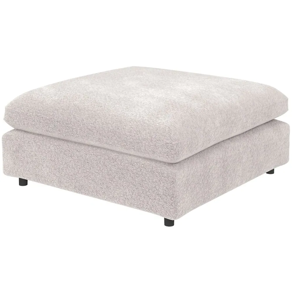 Asher Footstool - Cream, Boucle