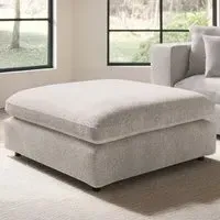 Asher Footstool - Cream, Boucle