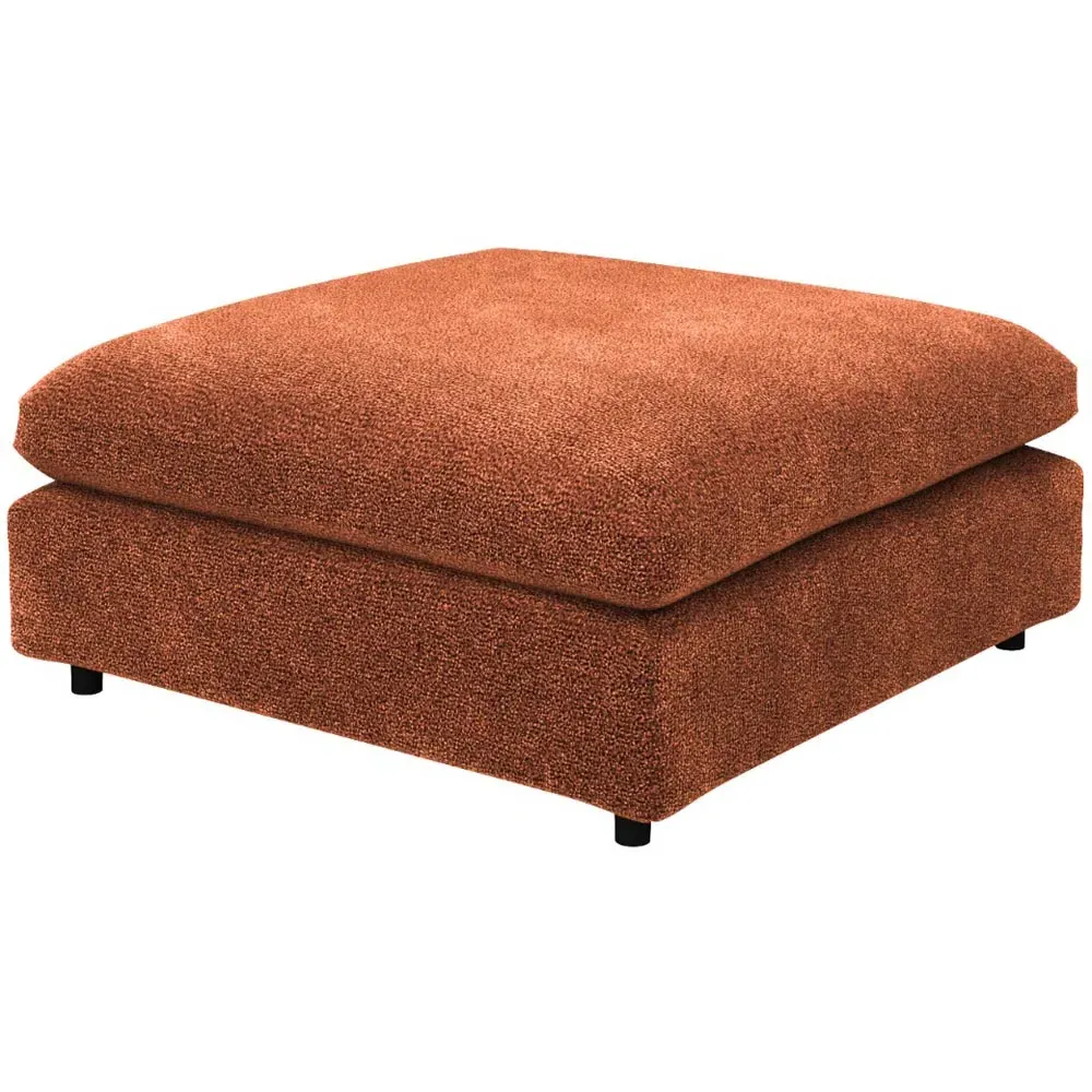 Asher U-Shape Sofa with Footstool - Orange, Chenille