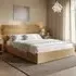 Atlas King Size Ottoman Bed with Storage - Gold, Velvet