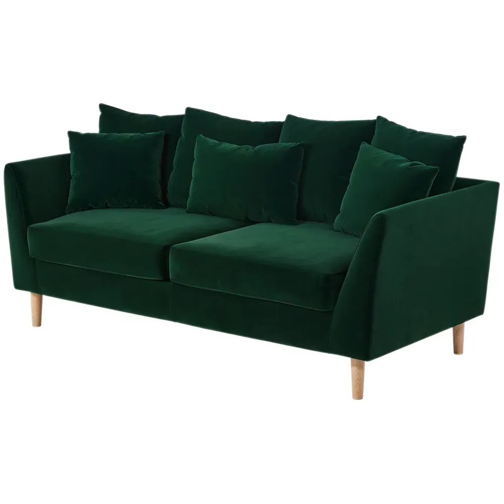 Avery 3-Seater Scatter Back Sofa - Green