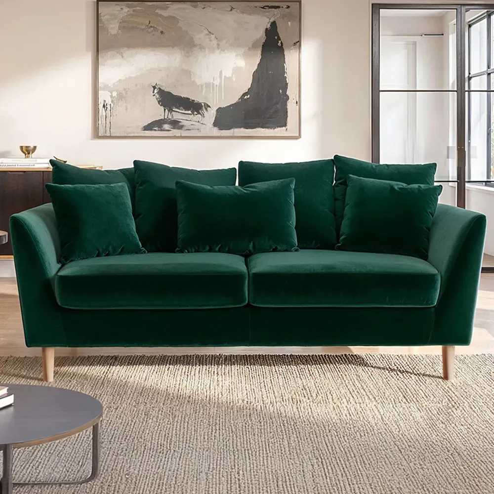 Avery 3-Seater Scatter Back Sofa - Green