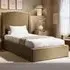 Blaine Single Ottoman Bed with Winged Headboard - Sand, Velvet