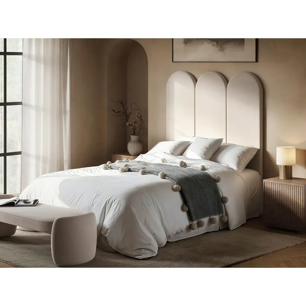 Cirrus Headboard Panel - Cream, Velvet