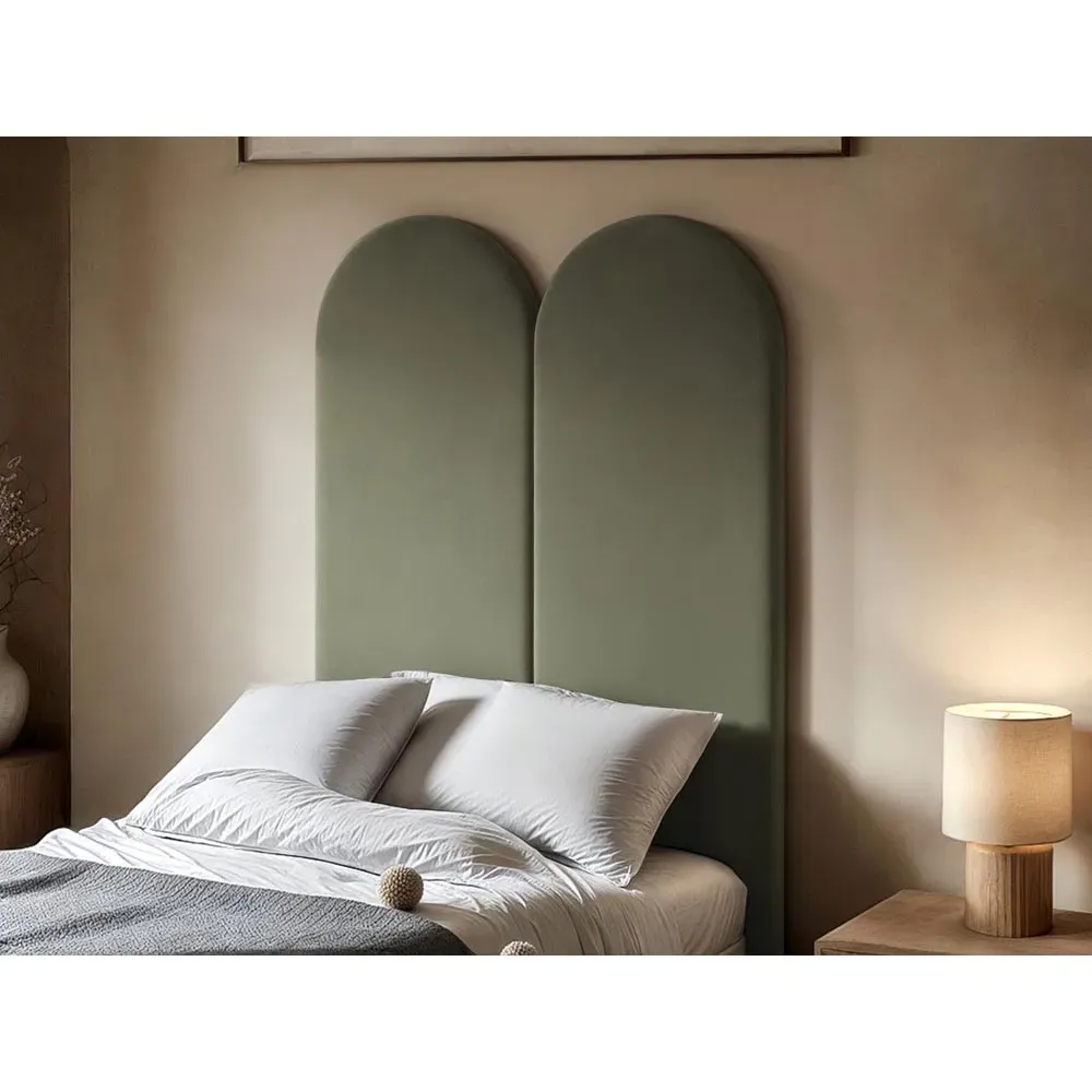 Cirrus Headboard Panel - Green, Velvet