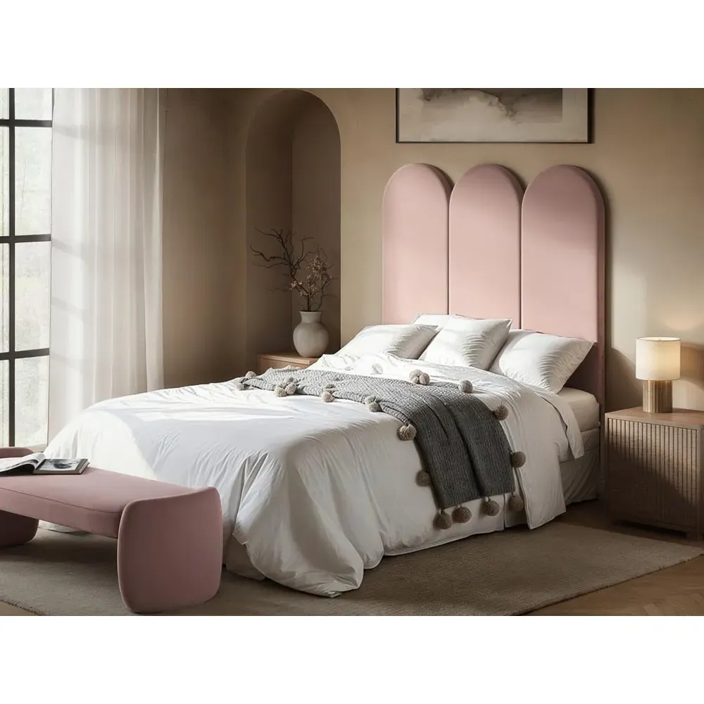 Cirrus Headboard Panel - Pink, Velvet