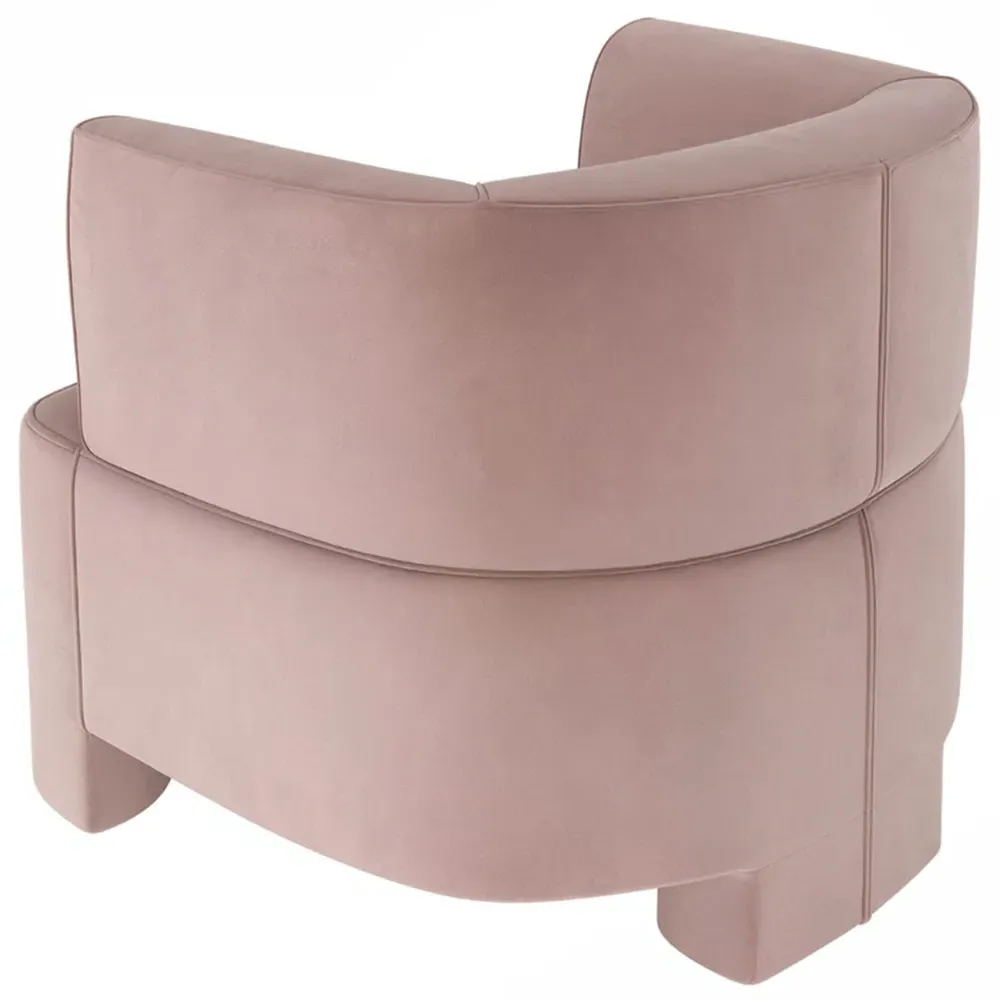 Cleo Accent Chair - Pink, Velvet