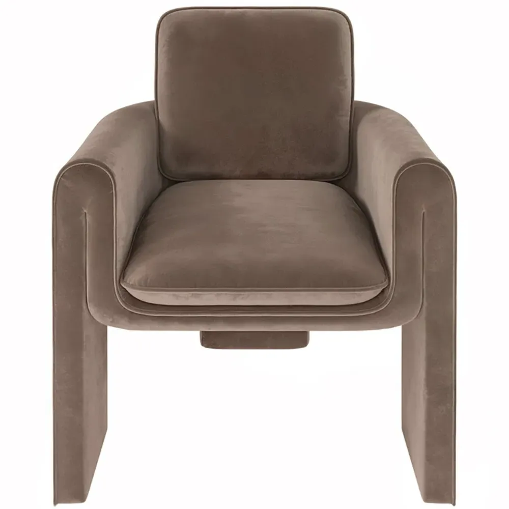 Dakota Accent Chair - Brown, Velvet