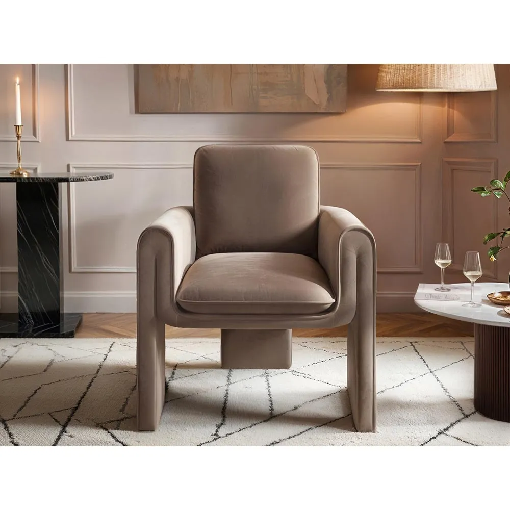 Dakota Accent Chair - Brown, Velvet