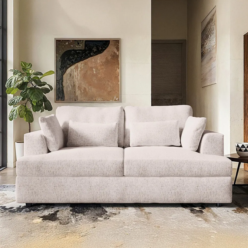 Drew 2-Seater Sofa - Cream, Chenille