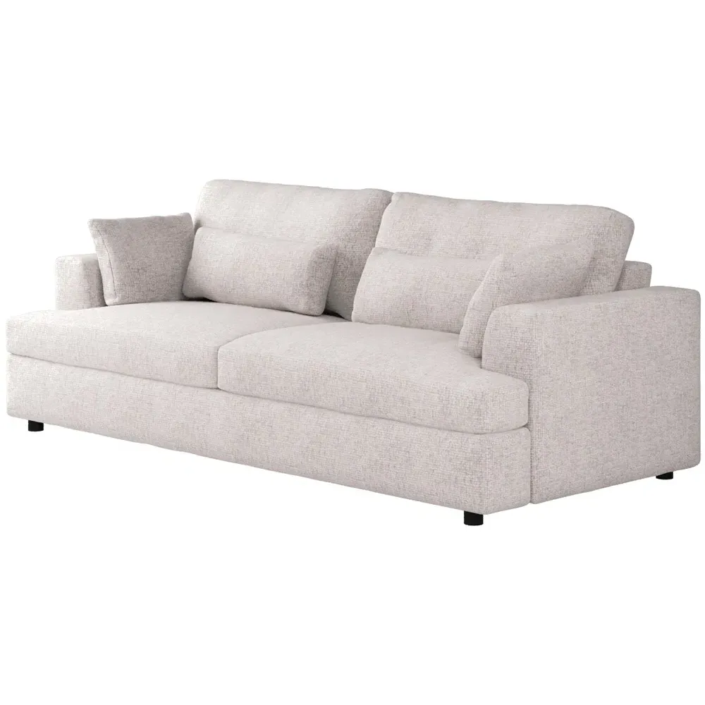 Drew 3-Seater Sofa - Cream, Chenille