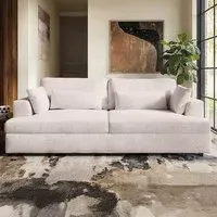Drew 3-Seater Sofa - Cream, Chenille