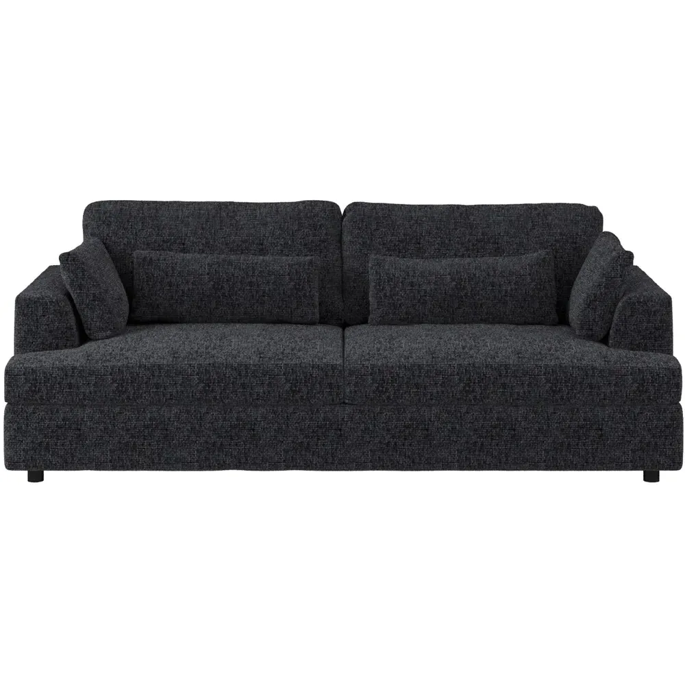 Drew 3-Seater Sofa with Scatter Cushions - Charcoal, Chenille