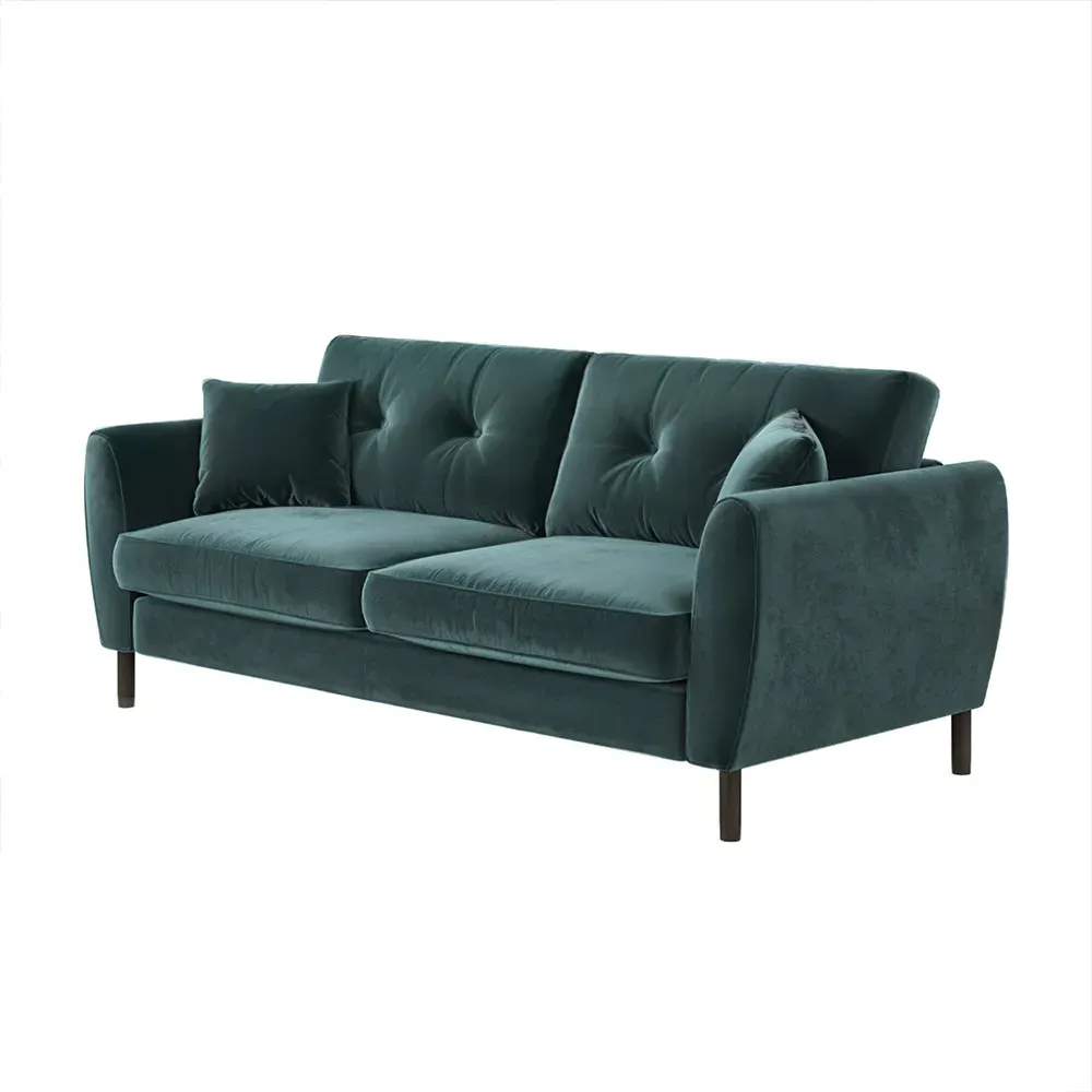 Ellison 3-Seater Sofa - Green, Velvet