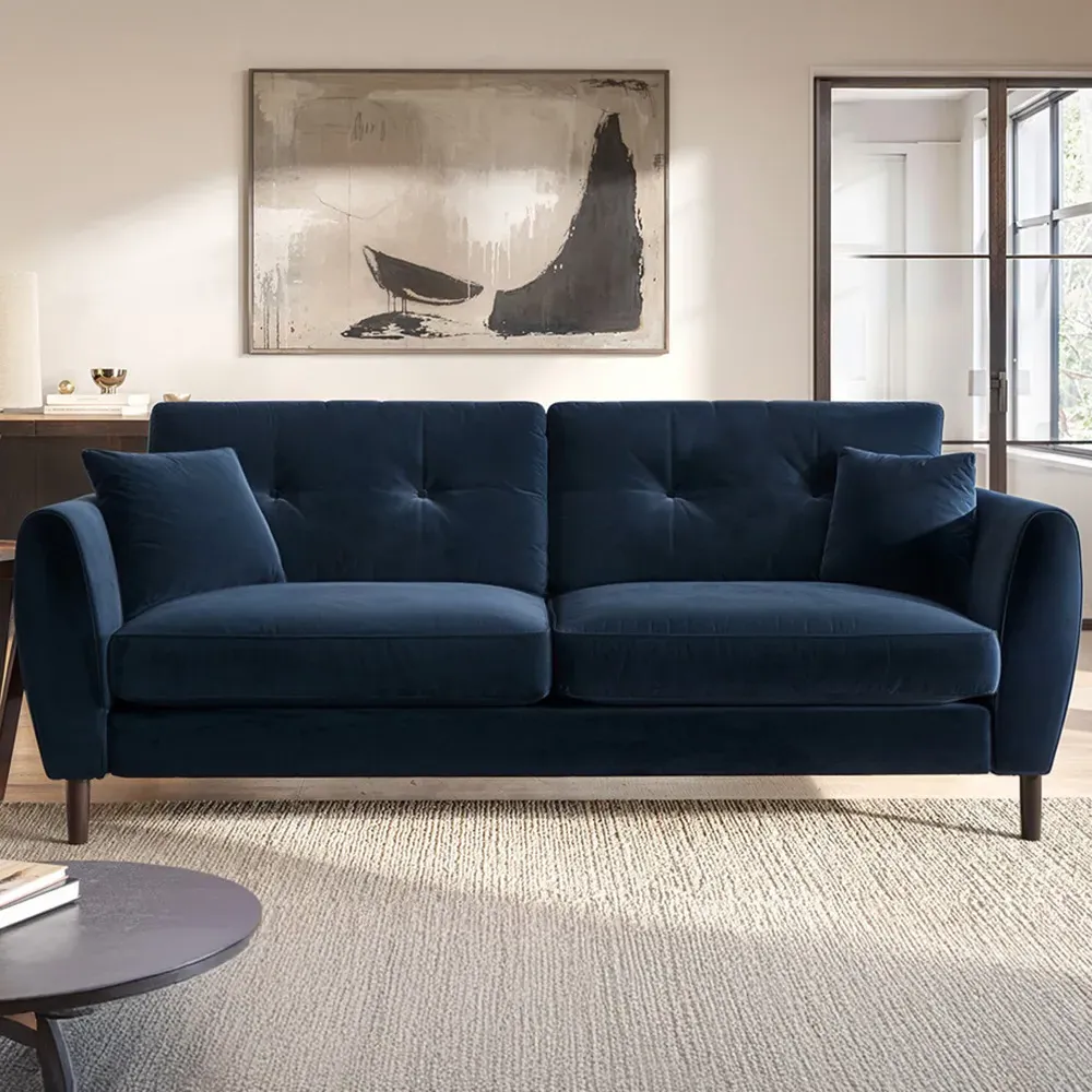 Ellison 3-Seater Sofa - Navy, Velvet image