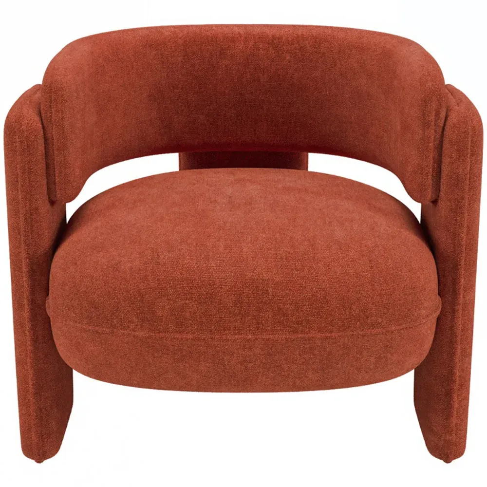 Emery Accent Chair - Burnt Orange, Velvet