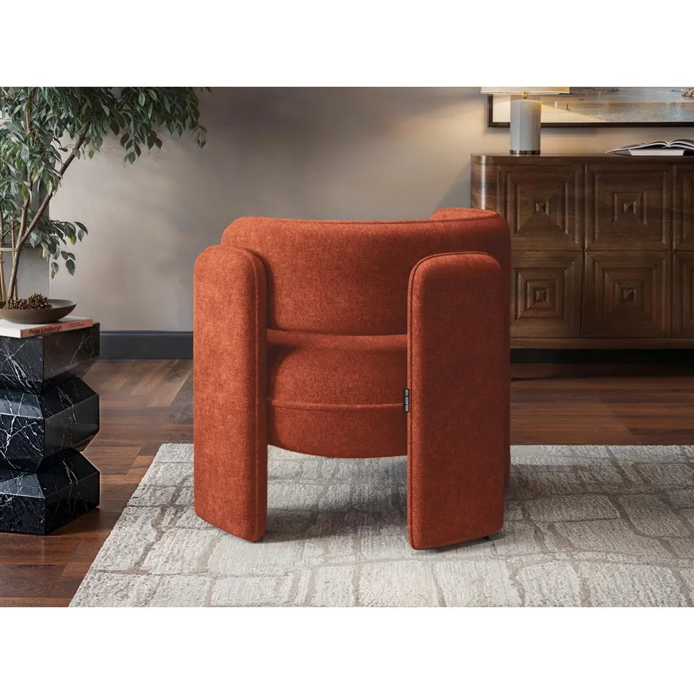Emery Accent Chair - Burnt Orange, Velvet
