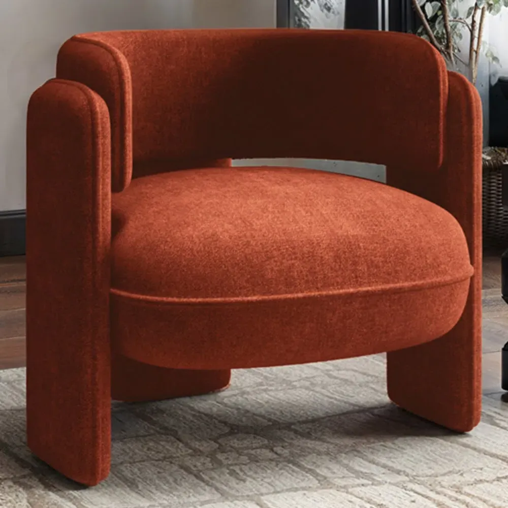 Emery Accent Chair - Burnt Orange, Velvet image